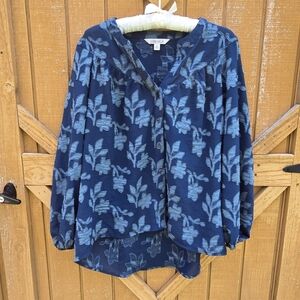 Blue Floral Women's Top